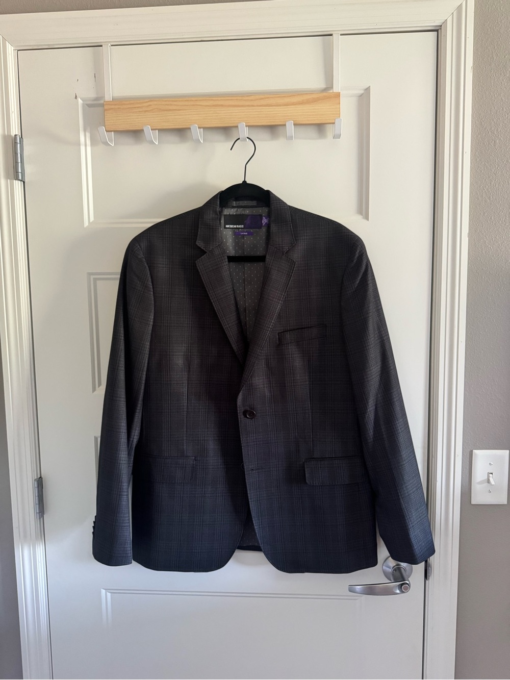 American Rag Men's Black Charcoal Plaid Sport Coat